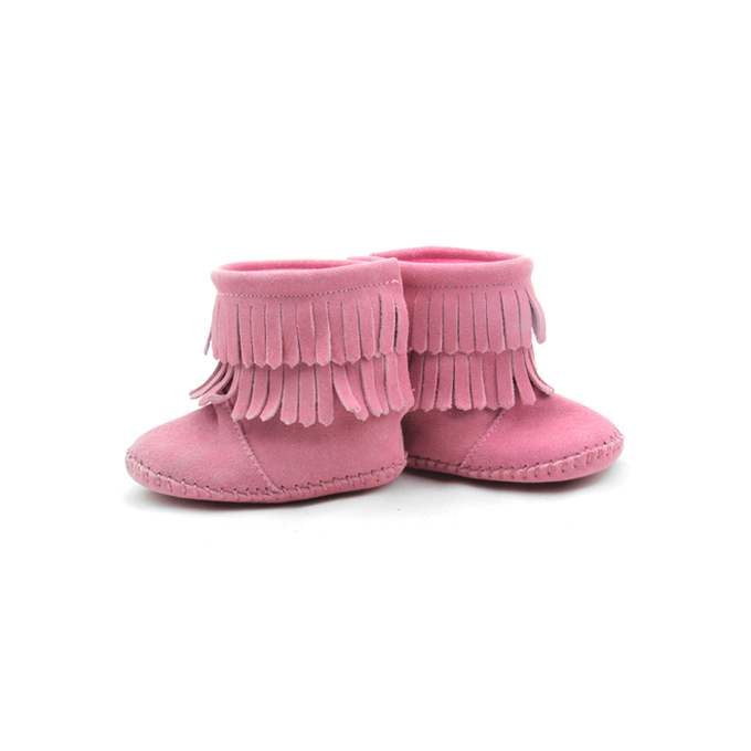 2021 Low MOQ Fashion Winter Girls Baby Shoes Genuine Leather Soft Sole Kid Chelsea Boots