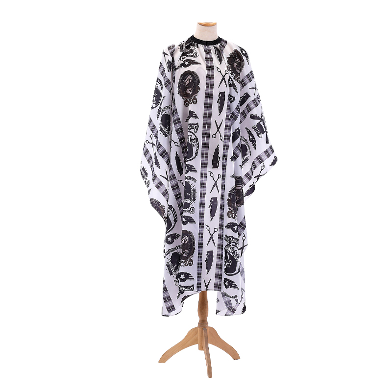 Fashionally printed cape sheeting scissors hair adult hair treatment apron