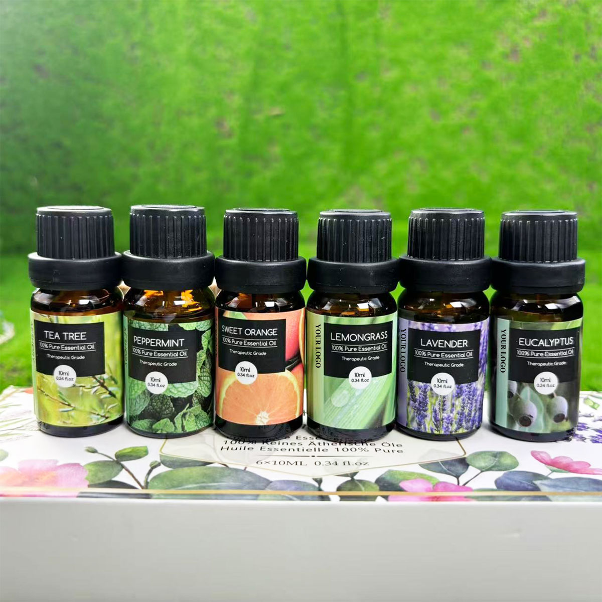 OEM Organic Essential Oil 6pc Set Gift Box Diffusers Essential Oil Natural Massage Aromatherapy Candle Making