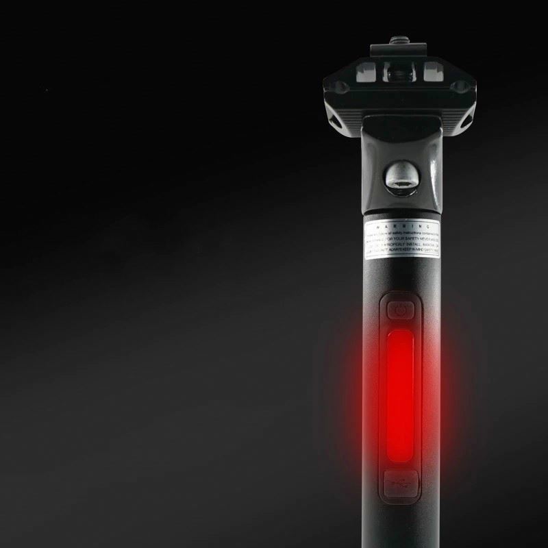 Подседельный штырь велосипеда алюминиевый сплав USB Перезаряжаемый умный стоп-сигнал задний фонарь 30,4/31,6/33,9 мм