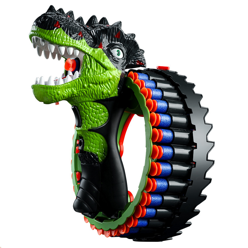 2021 New Air Soft Bullet Gun Toy Dinosaur Toy Electric Shooting Game Gun Toys for Boys with 34 pcs bullets