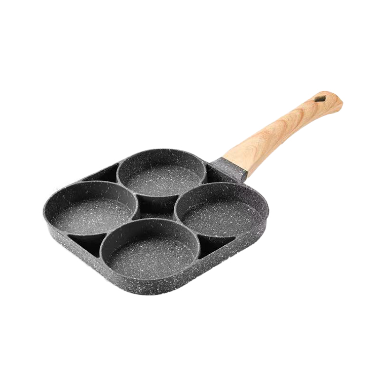Kitchen Mini Pancake Breakfast Omelette Pan Medical Stone Non Stick Coating Aluminum Alloy 4 Hole Egg Frying Pan