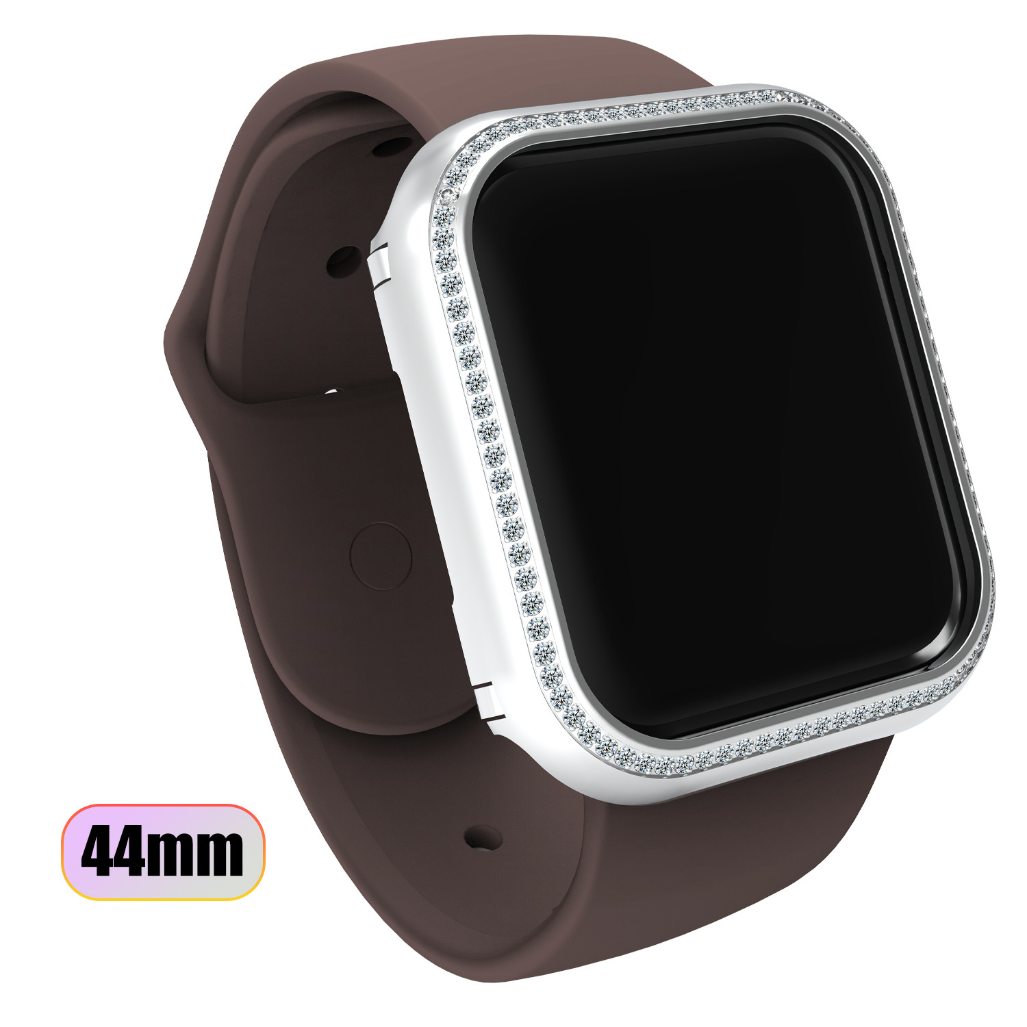 High Quality Luxury 44mm Custom Logo Watch Case Frame For Apple Watch Diamond Fashion iwatch Face Case Cover