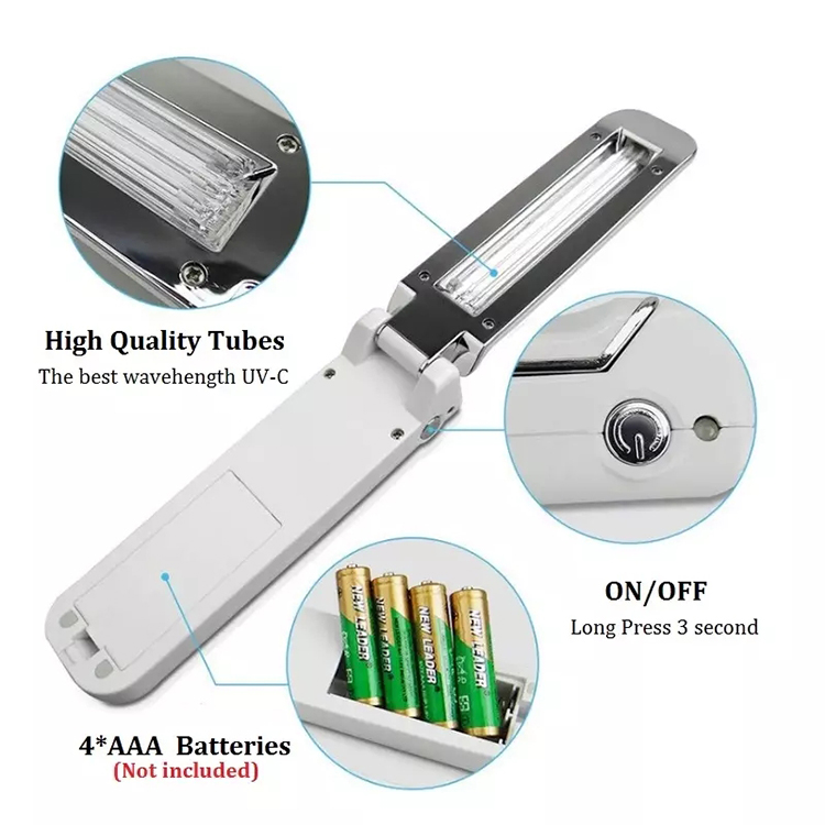 Portable mini UVC sanitizer lamps Sterilizer ultraviolet lamp Killing Germ 99.9% UV germicidal lamp