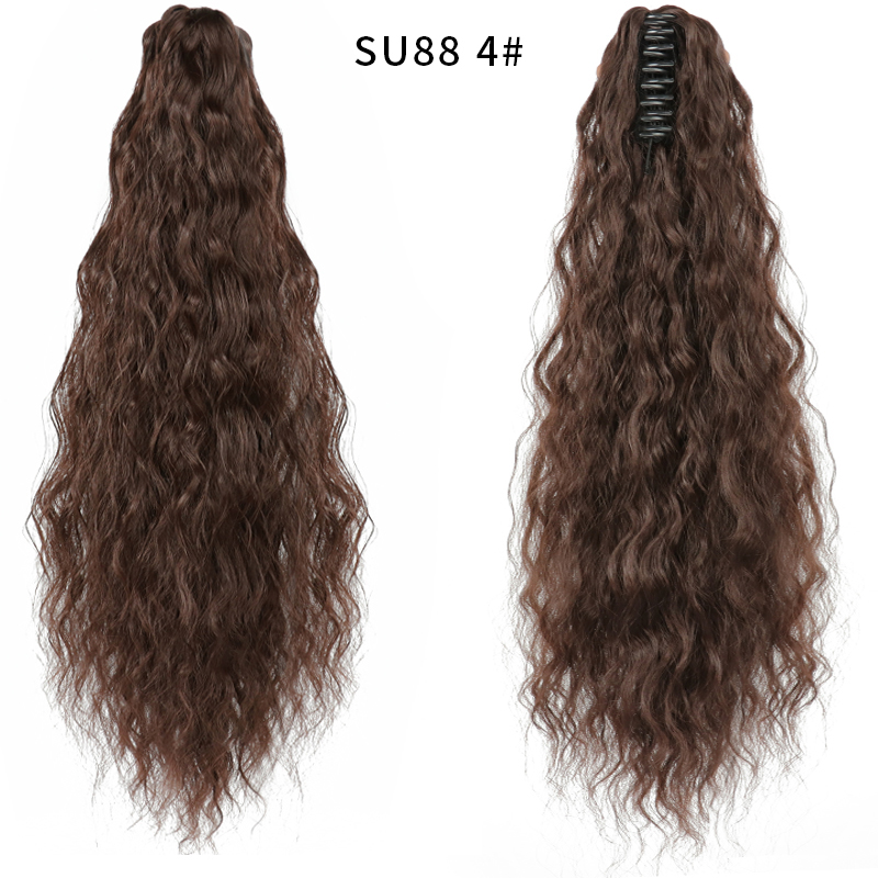 Hot Selling Wig Piece Curly Water Wave Synthetic Hair Extensions Ponytail Wig waves Hair Ponytail 22 inches Colorful Colors