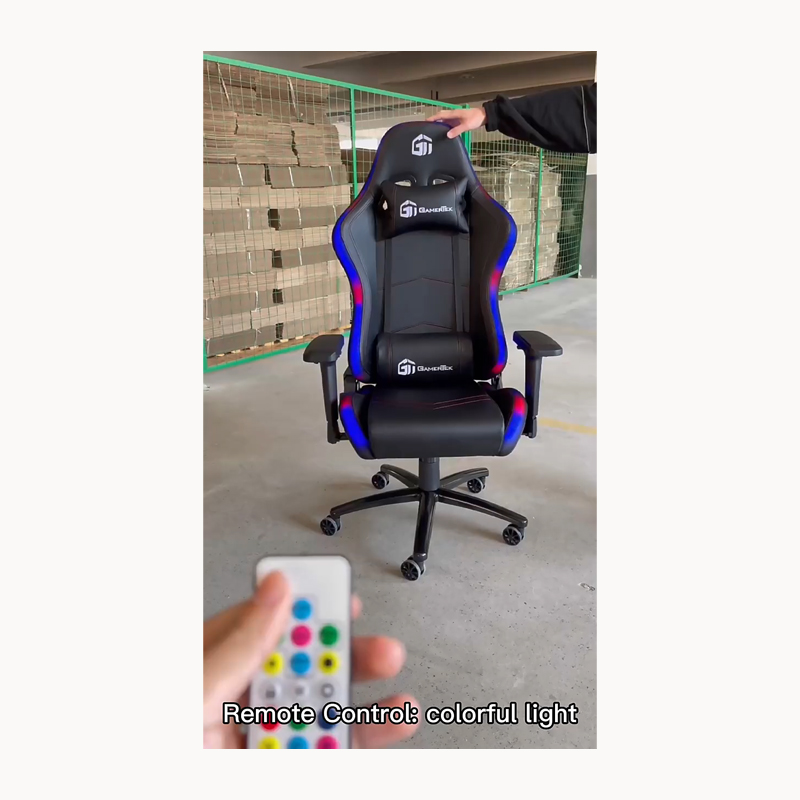 Дешевый RGB светодиодный эргономичный полиуретановый кожаный поворотный офисный светильник Cadeira Silla Chair Da Gaming Черный Красный игровой стул для геймеров