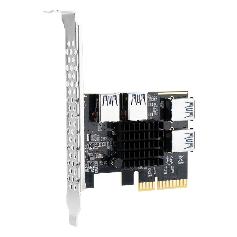 Новое поступление Pci-e Райзер 1 до 4 Pci-e 1 поворот 4 Pci-express слот 1x до 16x Usb 3,0 специальная Райзер карта Gpu Райзер карта
