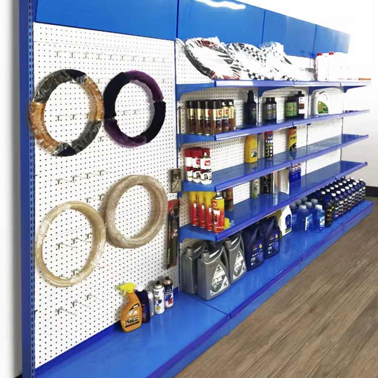 Customized Metal Tool Rack Hardware for Commercial Retail Store Point of Sale Shop Display Shelf Unit Floor Pegboard Stand