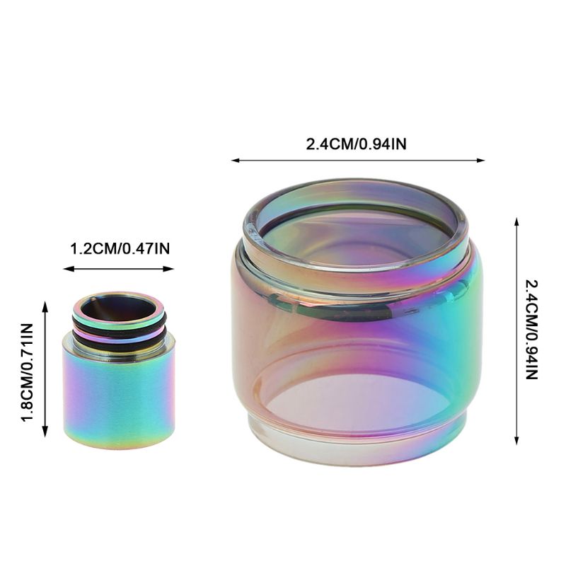 TFV12 Prince 8ml Extended Replacement Bulb Glass + Rainbow Drip Tip DIY Atomizer