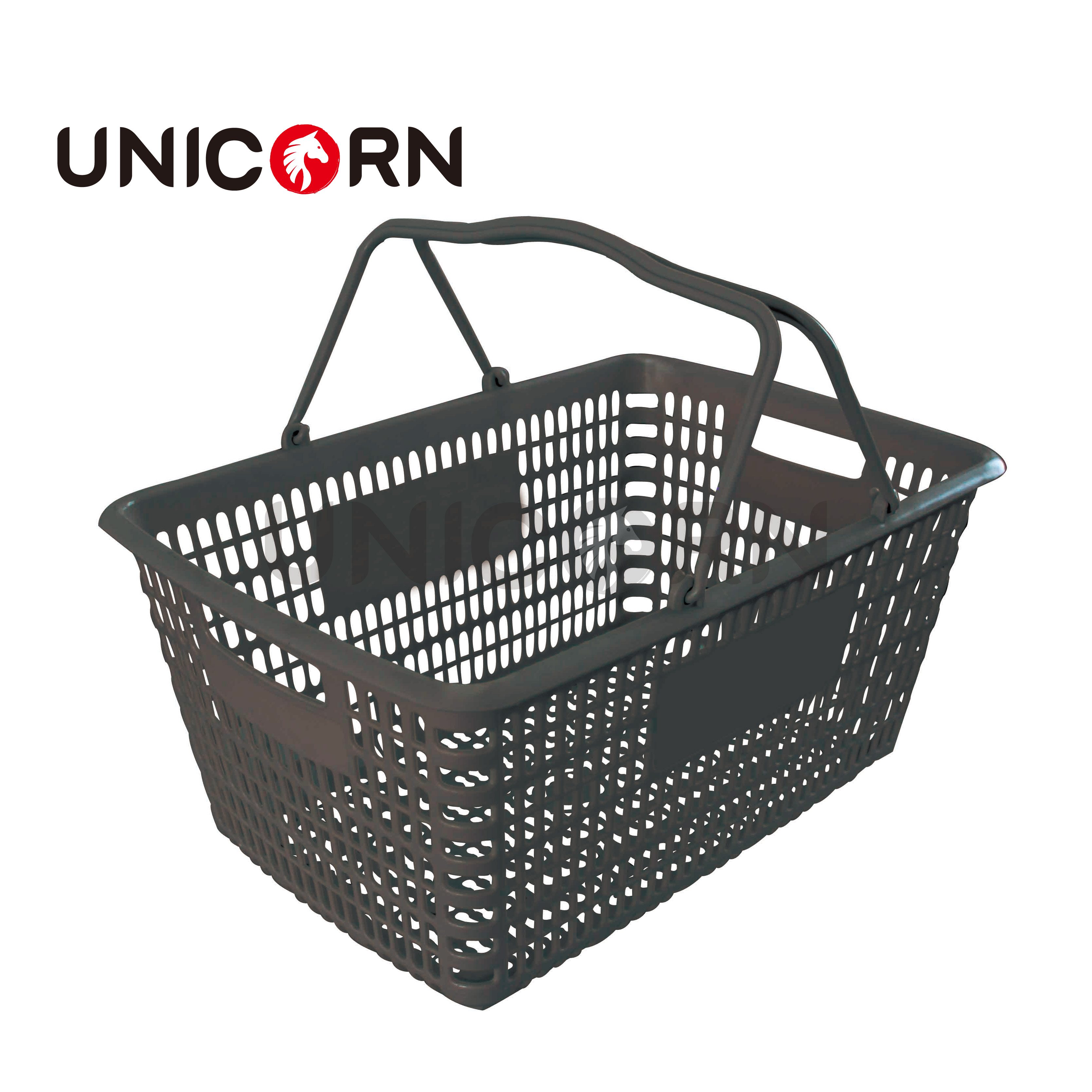 Пластиковая корзина для продуктов, 53 л, корзина для покупок на заказ с двойной ручкой
