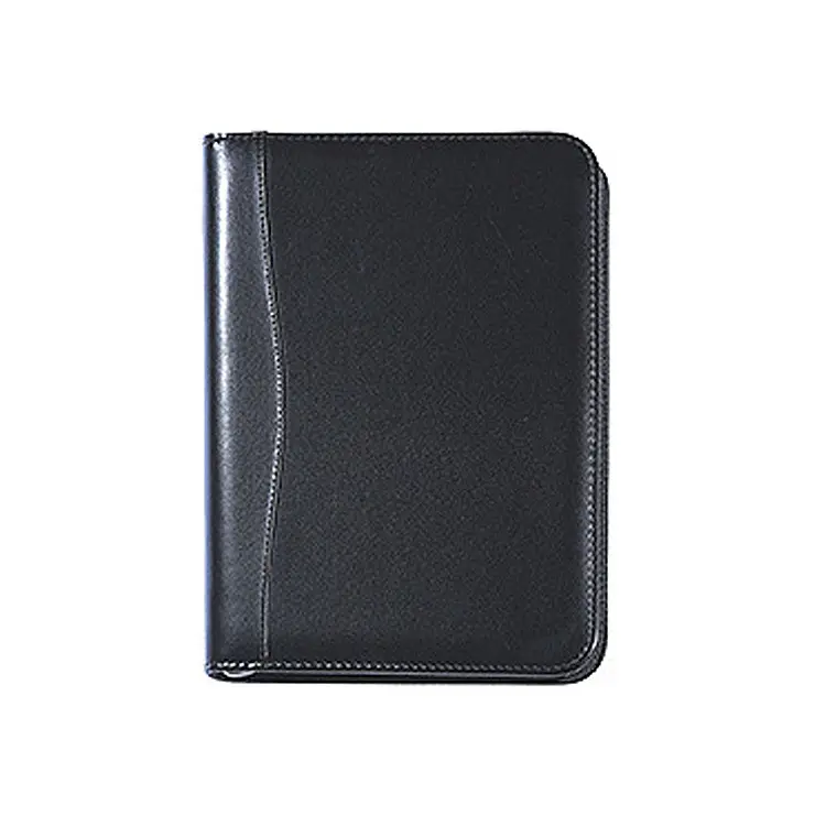 Hot-sale office supplies products A4 business zipper leather portfolio document file organizer folder