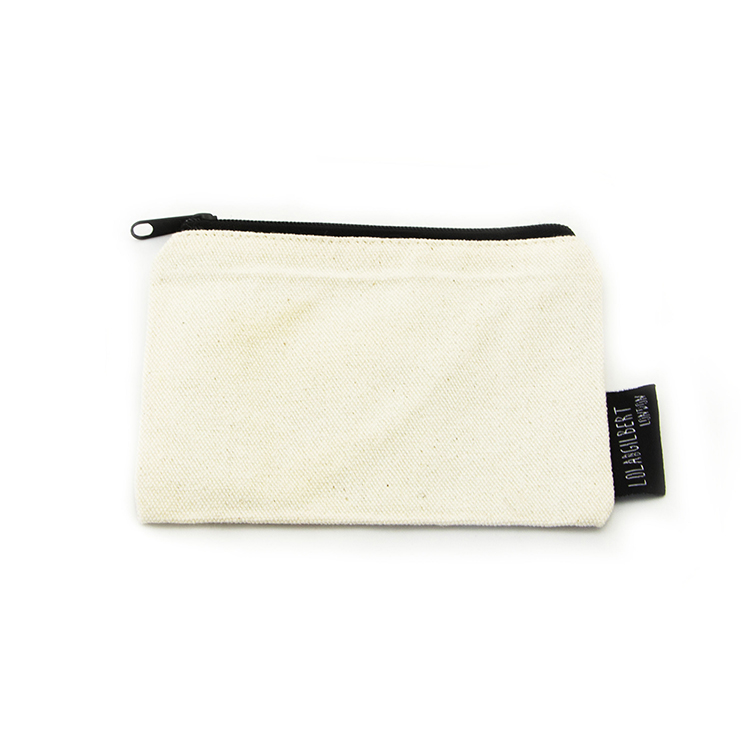Mini Printed Zipper Plain Canvas Coin Purse With Private Label