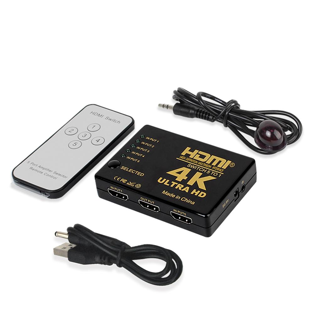 5 порты и разъёмы 4 к видео Multi HDMI переключатель 5x1 HDMI коммутатор с ИК дистанционное управление