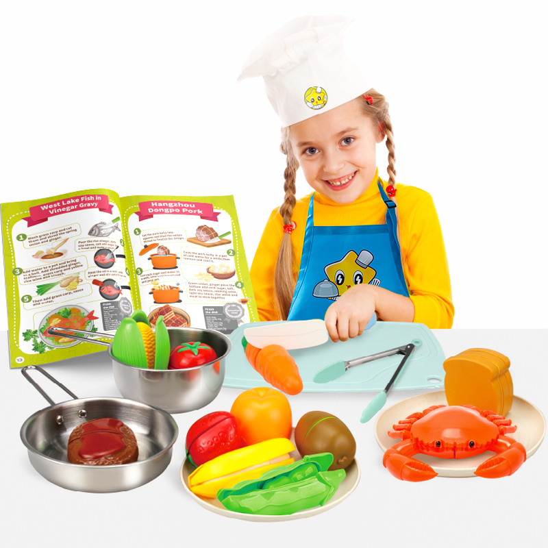 New Arrivals Children Kids Play Kitchen Toys Set for Girls with Toy Kitchen Accessories of Straw and PP