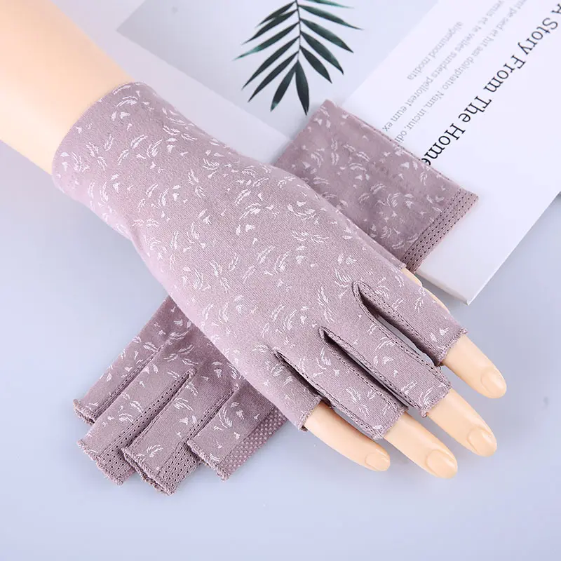 Fingerless Gloves Ladies Summer Thin Spring Autumn Non-slip Touch Screen Gloves Outdoor Cycling Driving Sunscreen Gloves