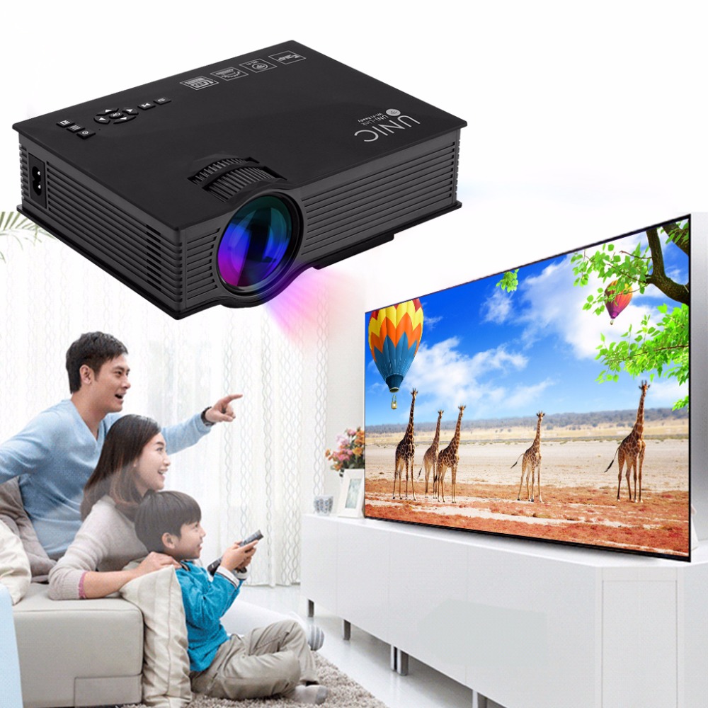 Full hd светодиодный проектор с 1080p домашний кинотеатр Портативный UC68 мини-проектор