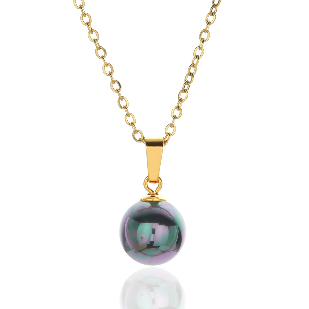 New Fashion Polynesian jewelry large pearl necklace 18k gold filled plated pearl pendant necklace for woman and kid
