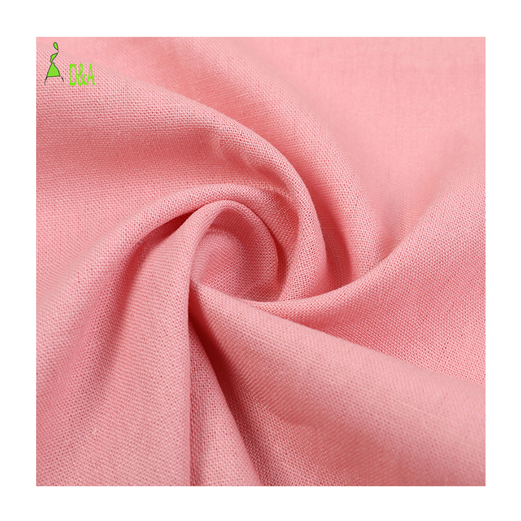 Popular solid color yarn dyed natural woven 55%linen 45%viscose fabric shirt