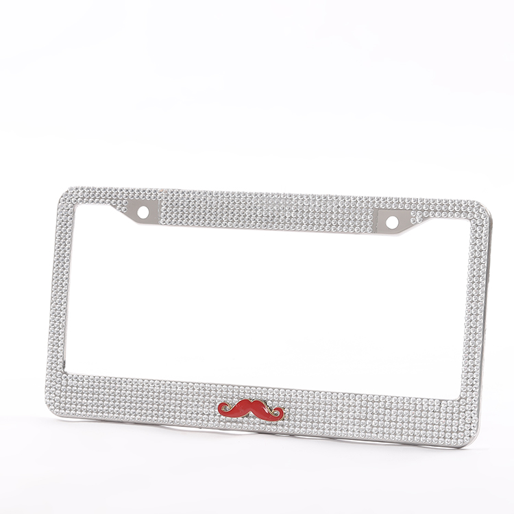 Shiny license plate box in USA Car type cute shiny crystal diamond cutting rhinestone license plate frames custom