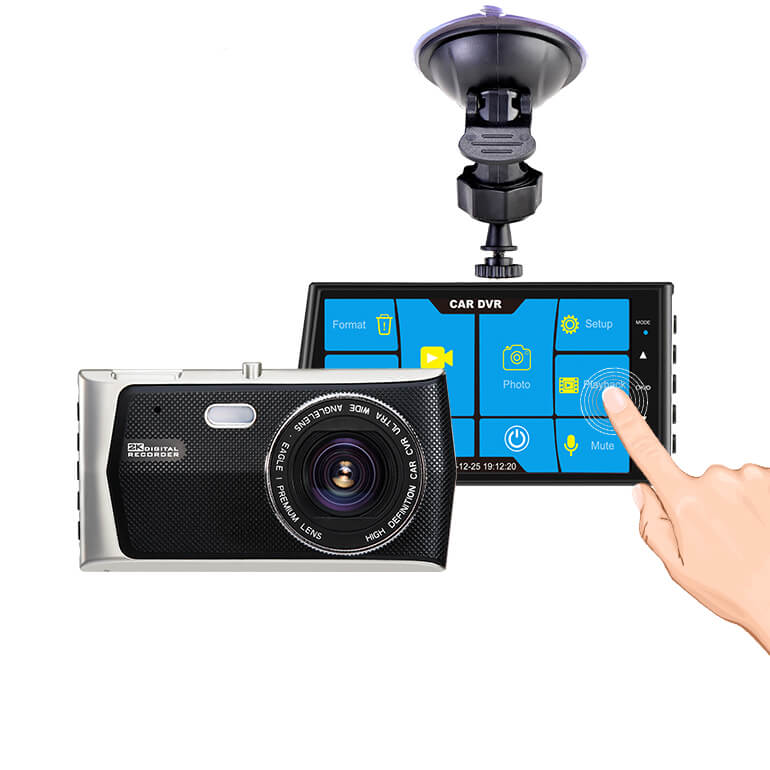 Vanci HE08 4,0 ''сенсорный экран 1080P передний и задний объектив видеорегистратор автомобильный черный ящик
