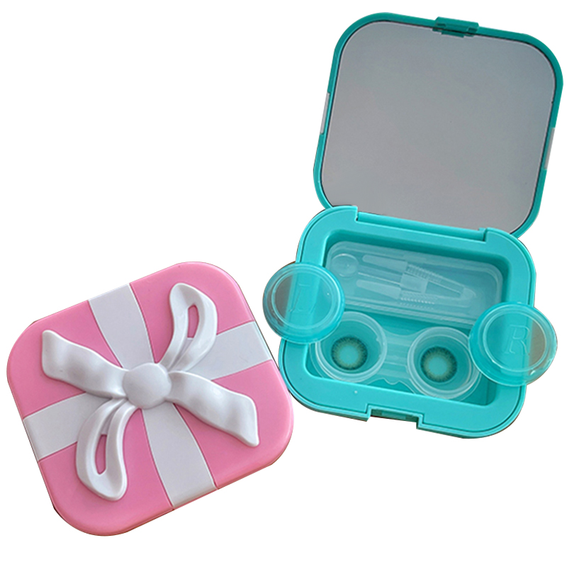2021 funky colorful personalised contact lens case, washing reusable contact cases