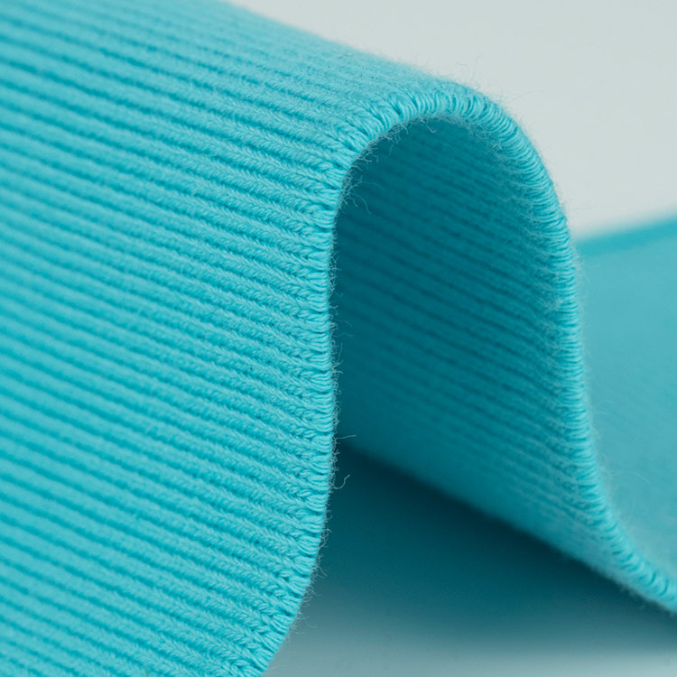 blue flat polo shirt cotton 1*1 rib knit collar fabric