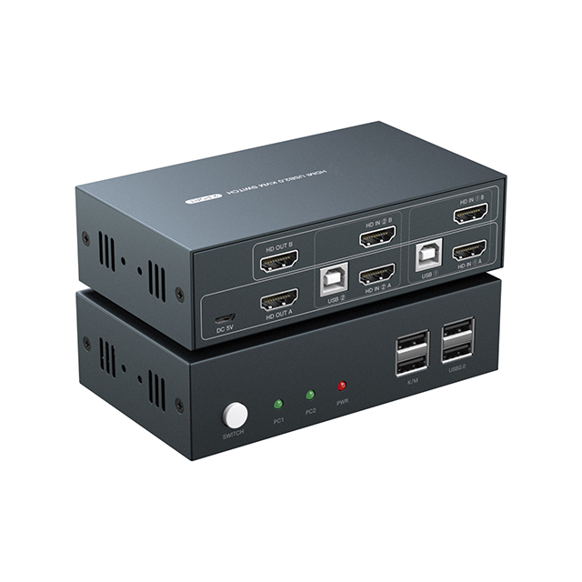 HDMI KVM переключатель двойной монитор 2 порта горячая клавиша 4K @ 30Hz EDID KVM переключатели