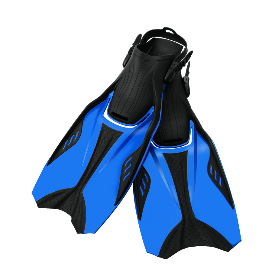 DEDEPU Open Heel Spring Strap Long Scuba Diving Fins TPR PP for Diving Boot Adjustable 36-47 Dive Fins Swim Flippers Black Blue