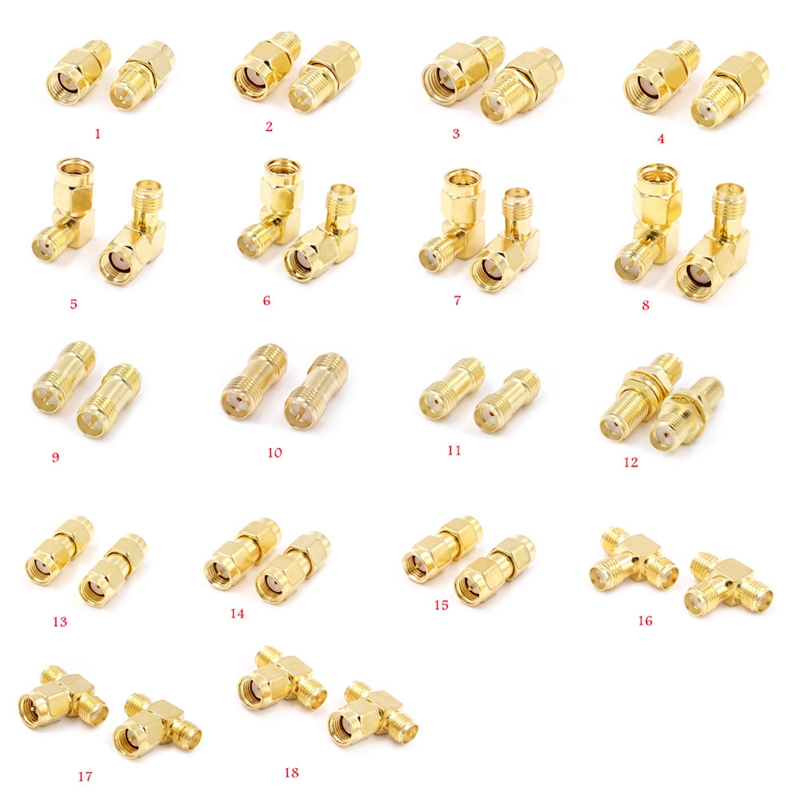 SMA male to RP SMA female Connector Gold-plated RF Coax Adapter