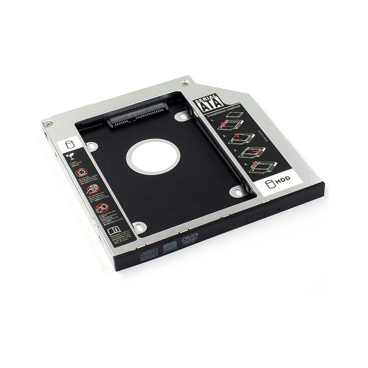 Алюминиевый 9,5mm sata3 SSD жесткий диск SATA адаптер cd/dvd-rom Оптический bay ноутбук второй HDD Caddy лоток