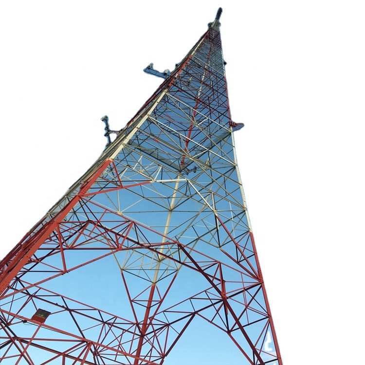 Четырехногая 4G 5G сигнальная оцинкованная стальная решетчатая интернет-антенна Wi-Fi телекоммуникационная угловая железная опорная станция башня