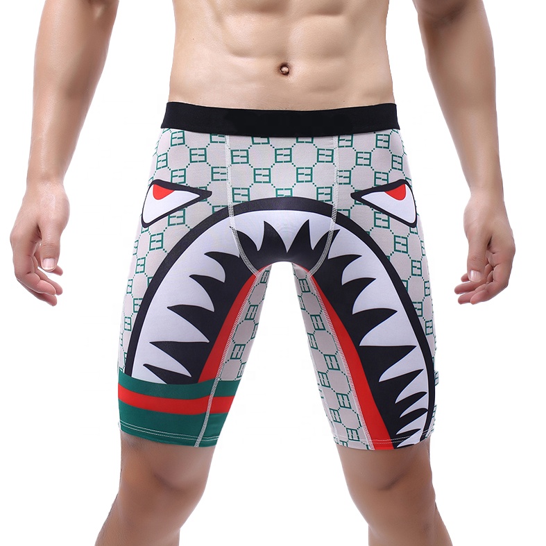 American Popular Hot Sale Camouflage Printed Sporting Long Leg Shorts Quick-dry Mens Underwear Boxer Briefs Custom Logo