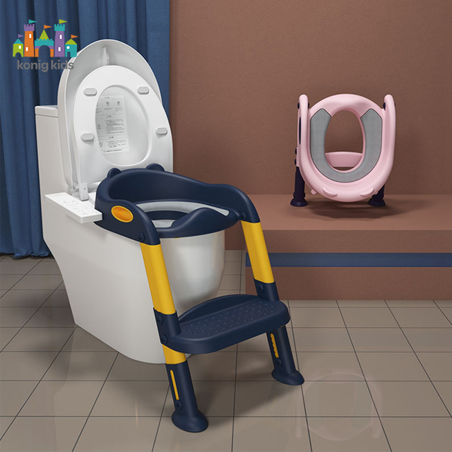 Konig Kids OEM/ODM Potty Training with Ladder with Handles & Padded Seat Potty Training Seat with Step Stool Ladder Potty Traini
