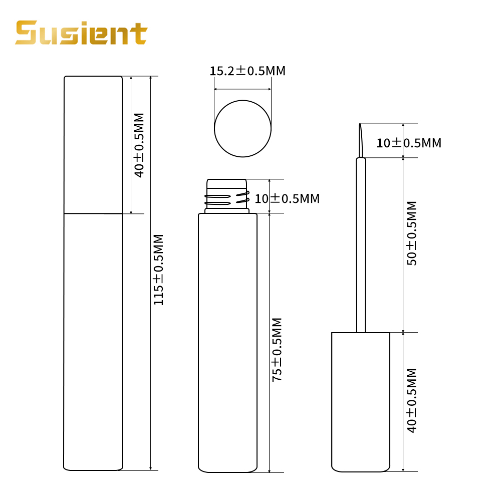 OEM Free sample container packaging custom logo eyeliner pen private label aluminium empty eyeliner pencil tube with brush