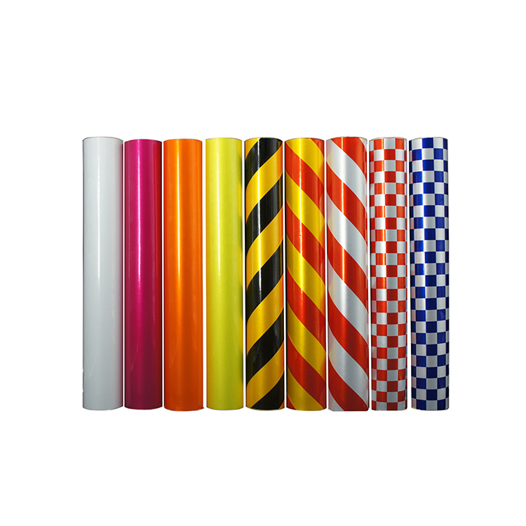W035A Yellow Black Twill Reflective Film ,Cross Double Colour Reflective Sheeting,Reflective Film For Traffic Sign