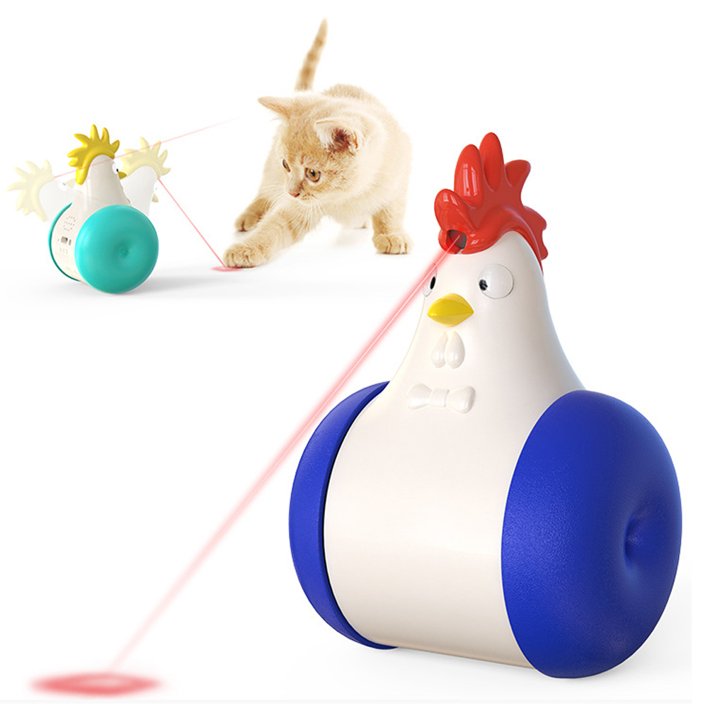 Multi-function Hoopet Cockcrow Sound Tumbler Moving Electric Cat Laser Teasers Toy