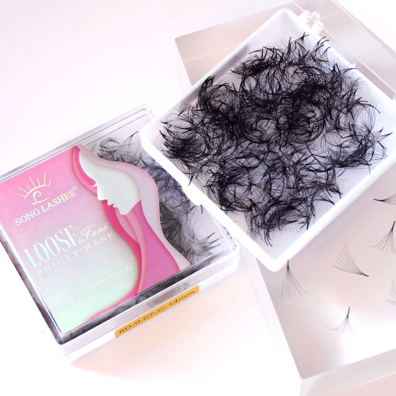 High quality strong base Korean PBT matter darker black volume lashes loose fans