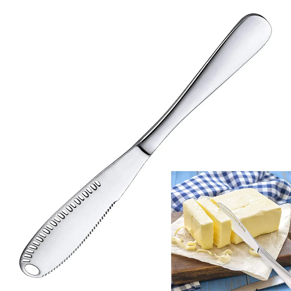 BSCI Factory LOW Price 430 Metal Stainless Steel Butter Spreader Knife 3 In 1 Kitchen Gadgets Cheese Knives