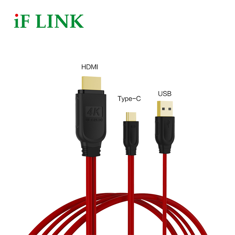 Кабель 1,8 м 3 в 1 для мобильного телефона HDTV монитора 4K Аудио Видео кабели USB C к HDTV зарядный кабель для телефона Android и iSO