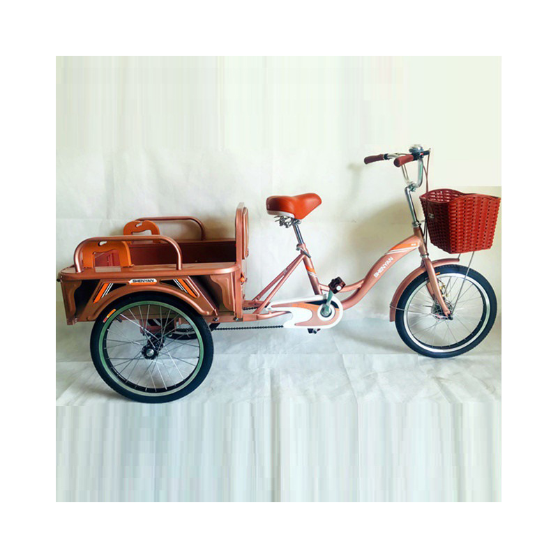 24 Inch Adult Steel Frame triciclo para adultos 3 Wheel Trike Cargo Rickshaw Pedal Bike Tricycle