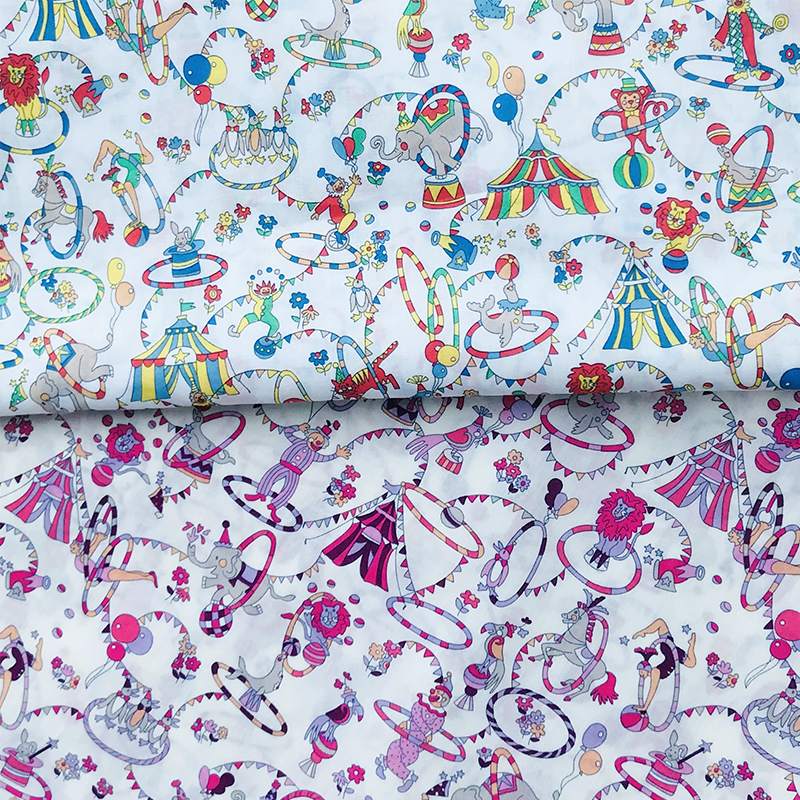 Circus 80S Tissun liberty Cotton Fabric Tissu For Kids Baby Sewing Cloth Dresses Skirt DIY Handmade Designer Meter 2021