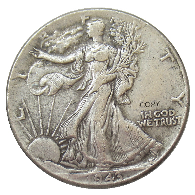 США 1943 P/D/S Прогулки Свобода Половина доллара Посеребренная репродукция декоративные памятные монеты на заказ