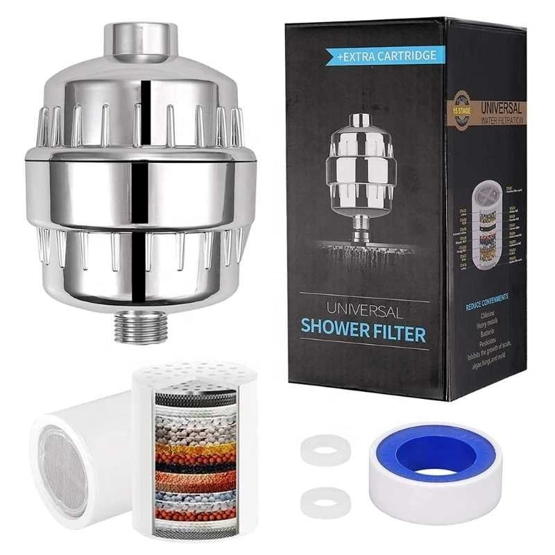 Universal 15 Stage 1/2' High Output Shower Filter Bathroom Water Purifier Remove Chlorine and Fluoride Water Softener