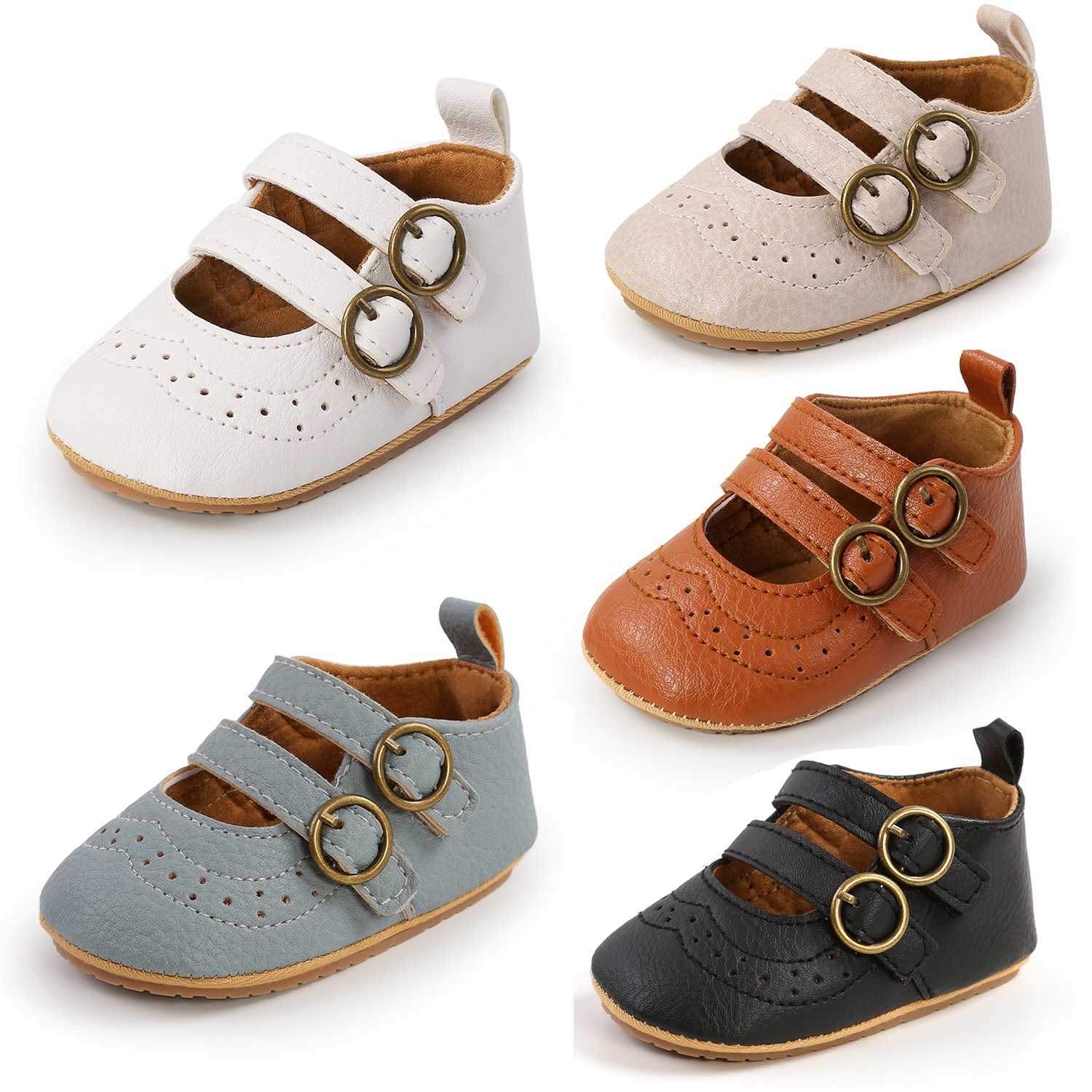 Designer Two Straps Baby Newborn Girls Dress Footwear Ballet Toddler Shoes