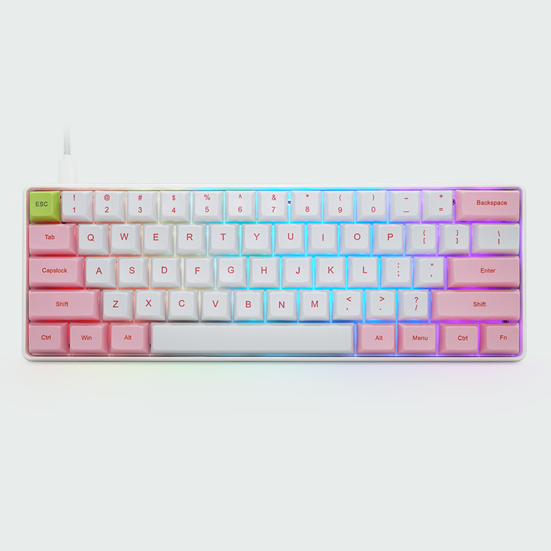 Мини Механическая игровая Беспроводная Клавиатура teclado Rosa с разъемом Type-c, SK61S