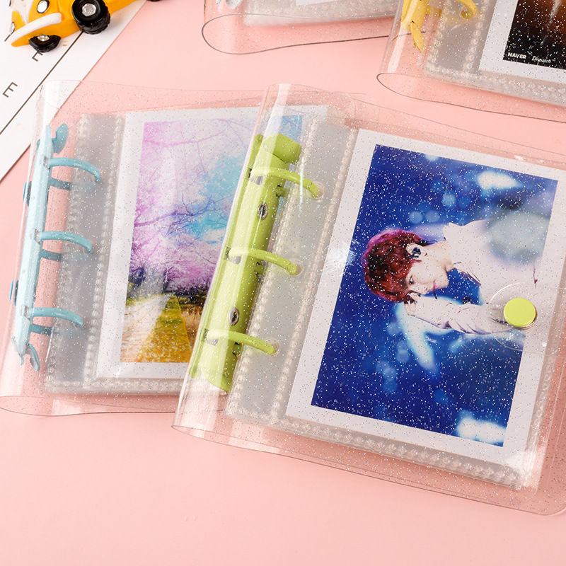 Kpop loose-leaf mini 4-дюймовый альбом, lomo card, сверкающий фотоальбом для kpop lomo card
