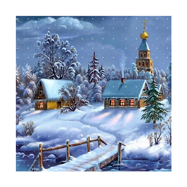 HUACAN Christmas Oil Painting By Numbers Castle Winter Scenery Dropshipping DIY Pictures By Numbers Drawing Christmas Decoration