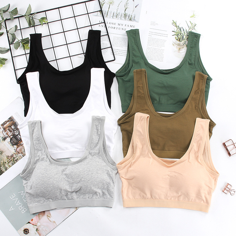 Sleeveless Crop Camisole Tank Tops Sport Bra Seamless Cami Workout Shirts With Built Bra For Women