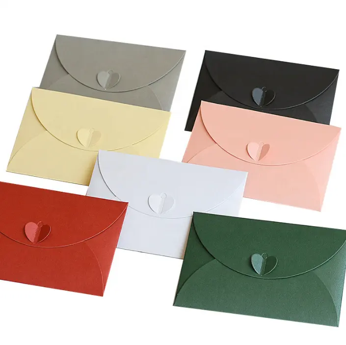 Custom Cardboard heart lock Mini Kraft Envelope Mailing Paper Envelopes credit card Envelope Packaging