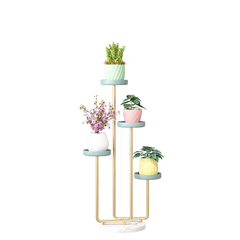 wholesale home garden Multi Tiered standing coated iron flower rack metal flower pot rack for plant